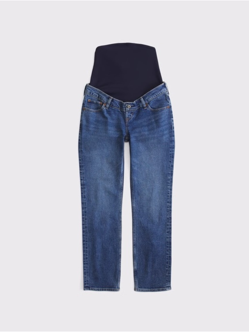 Abercrombie & Fitch Maternity 90s Straight Jeans with Navy Belly Panel 25 Long